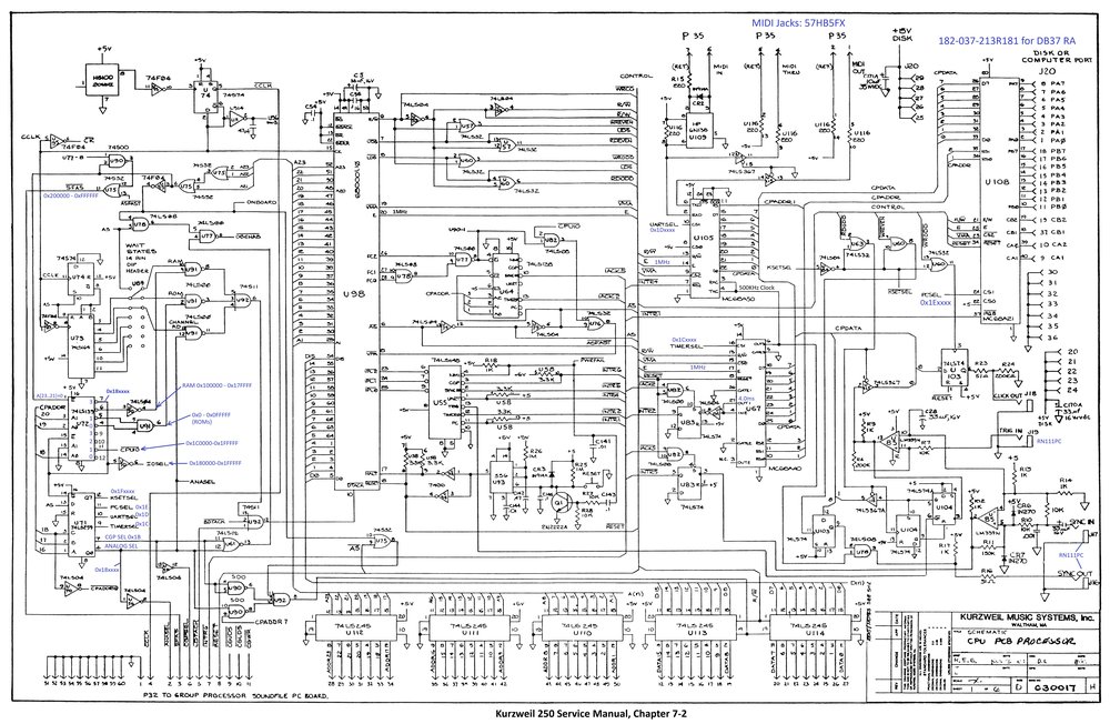 Schematic CPU Board, 6 sheets - Sheet 1